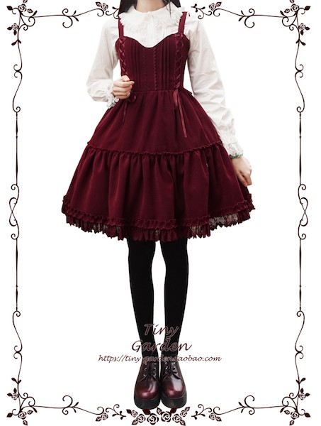 Tiny Garden Waltz Velvet Lolita Dress JSK